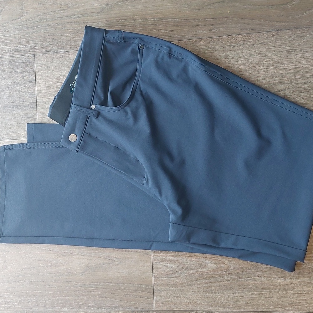 Greg Norman Dusty Blue Pants With Strerch And Elastic Waistband